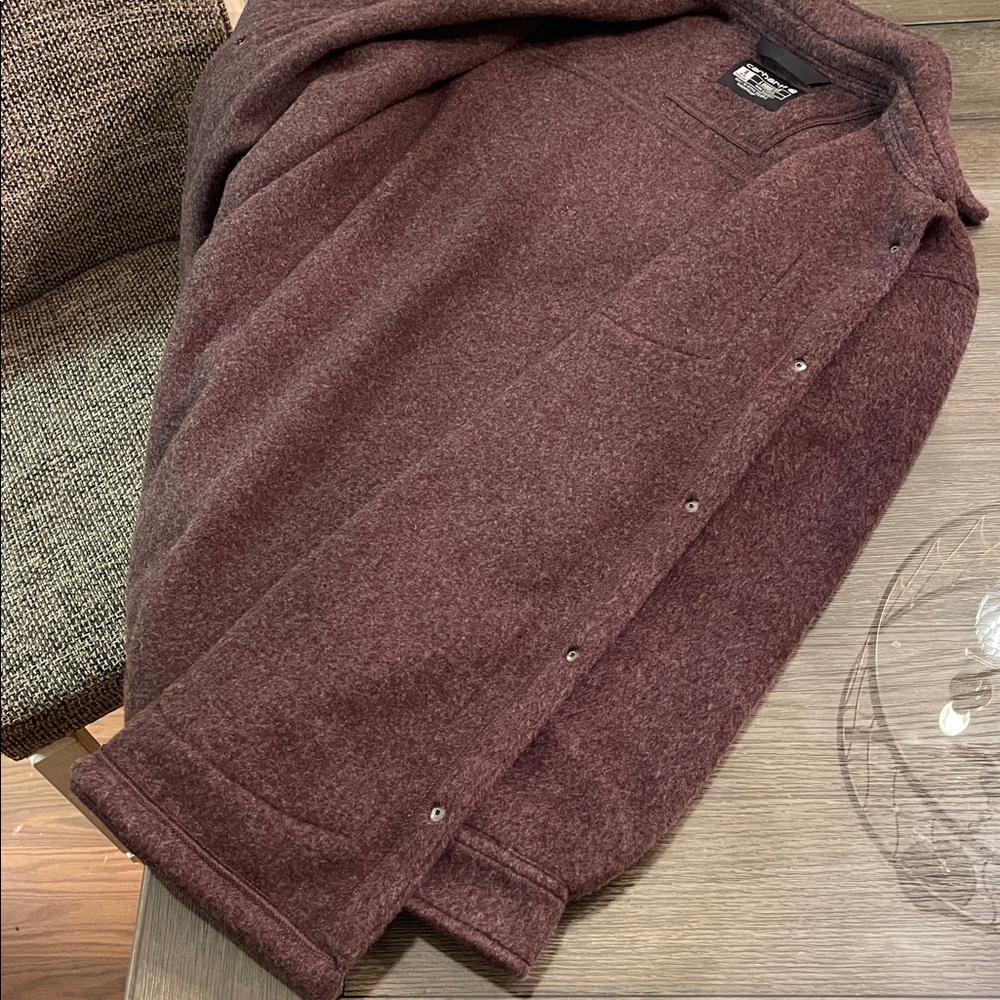 Carhartt Loose Fit Fleece Shirt Jacket Women's Small BlackBerry Heather NWT - Picture 15 of 16